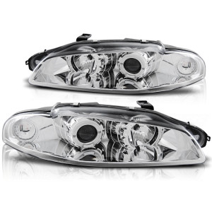Lampy przód Mitsubishi Eclipse 97-98 Angel Eyes CHROM soczewka ringi LPMI03