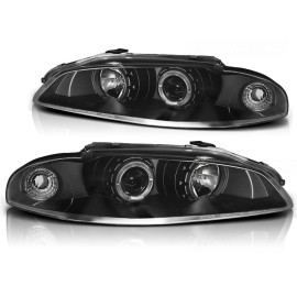Lampy przód Mitsubishi Eclipse 97-98 Angel Eyes BLACK soczewka ringi LPMI04