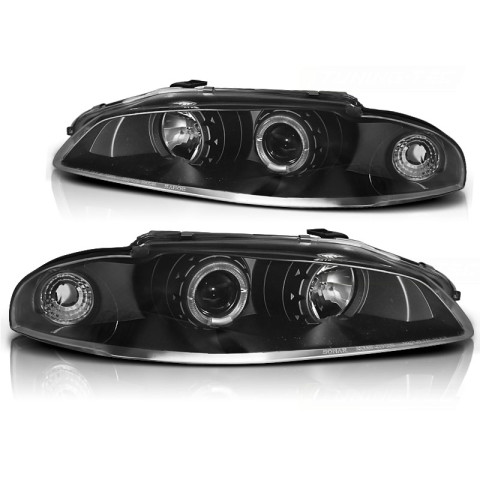 Lampy przód Mitsubishi Eclipse 97-98 Angel Eyes BLACK soczewka ringi LPMI04