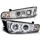 Lampy przód Mitsubishi Galant 8 96-06 clear Angel Eyes CHROM ringi LPMI13