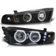 Lampy przód Mitsubishi Galant 8 96-06 clear Angel Eyes BLACK ringi LPMI14