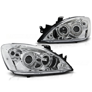Lampy przód Mitsubishi Lancer 7 clear Angel Eyes CHROM ringi LPMI11