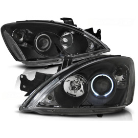 Lampy przód Mitsubishi Lancer 7 clear Angel Eyes BLACK ringi LPMI12