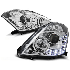 Lampy przód Nissan 350Z Xenon D2S CHROM LED - diodowe LPNI03