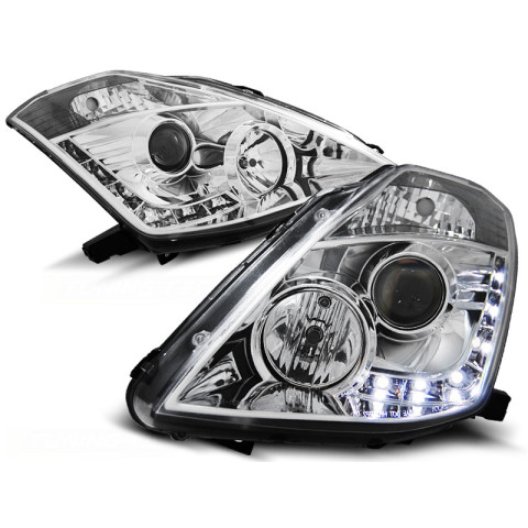 Lampy przód Nissan 350Z Xenon D2S CHROM LED - diodowe LPNI03