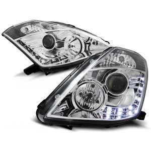 Lampy przód Nissan 350Z Xenon D2S CHROM LED - diodowe LPNI03