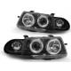 Lampy przód Opel Astra F 94-97 clear Angel Eyes BLACK soczewka LPOP04