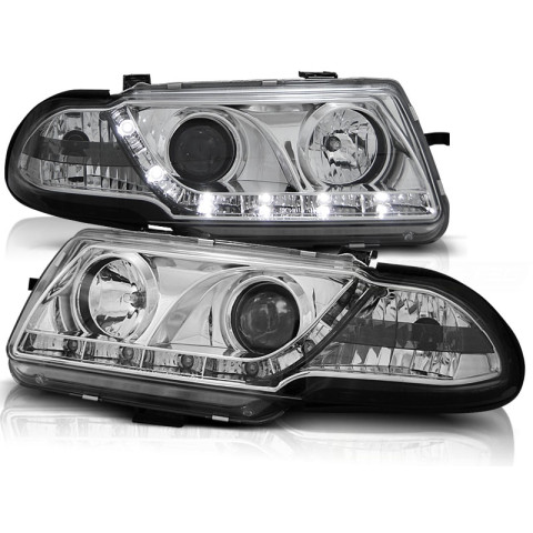 Lampy przód Opel Astra F 94-97 diodowe CHROM LED - LPOP61