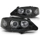 Lampy przód Opel Astra G clearglass BLACK Angel Eyes Ringi DEPO LPOP32