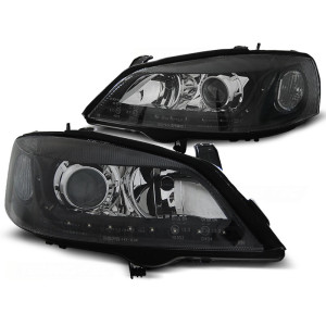 Lampy przód Opel Astra G - BLACK LED - diodowe LPOP82 DEPO