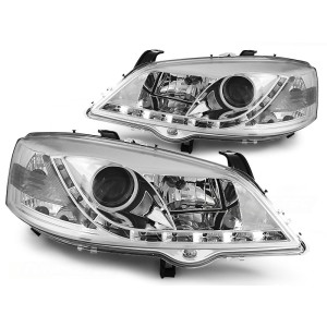 Lampy przód Opel Astra G - CHROM LED - didodowe LPOP39