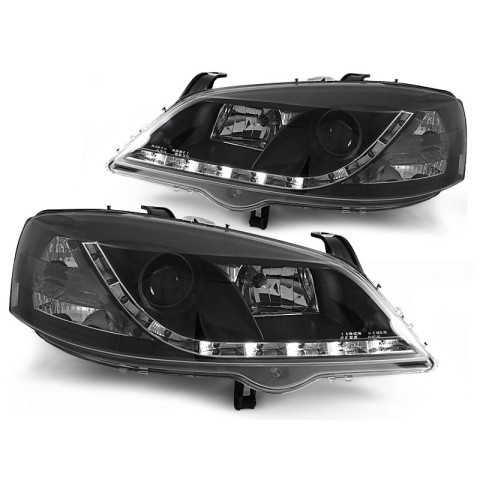 Lampy przód Opel Astra G - BLACK LED - diodowe LPOP40
