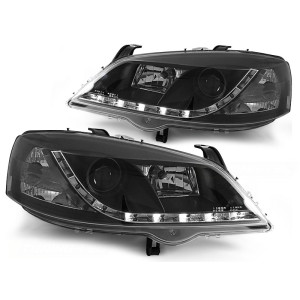 Lampy przód Opel Astra G - BLACK LED - diodowe LPOP40