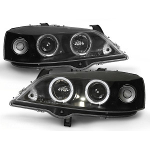 Lampy przód Opel Astra G clear BLACK Angel Eyes soczewka ringi LPOP19
