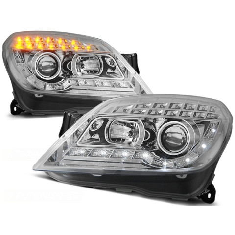 Lampy przód Opel Astra H - diodowe CHROM LED - LPOP51