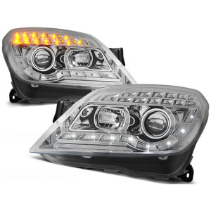 Lampy przód Opel Astra H - diodowe CHROM LED - LPOP51