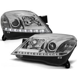 Lampy przód Opel Astra H - diodowe CHROM LED - LPOP63