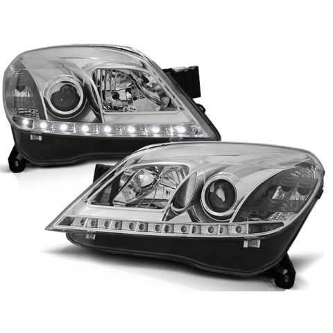 Lampy przód Opel Astra H - diodowe CHROM LED - LPOP63
