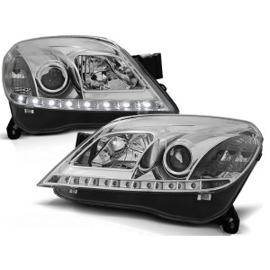 Lampy przód Opel Astra H - diodowe CHROM LED - LPOP63
