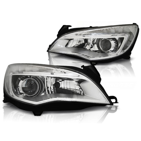 Lampy przód Opel Astra J 2010- CHROM DRL do jazdy dziennej LPOP98 DEPO