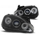 Lampy przód Opel Corsa C clear Angel Eyes BLACK soczewka ringi LPOP29