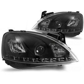 Lampy przód Opel Corsa C - diodowe BLACK LED - LPOP44