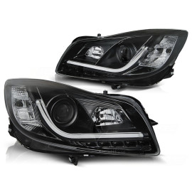 Lampy przód Opel Insignia 08-12 Black Tube LED DRL diodowe dzienne LPOP95