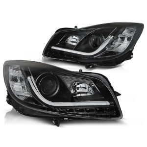 Lampy przód Opel Insignia 08-12 Black Tube LED DRL diodowe dzienne LPOP95