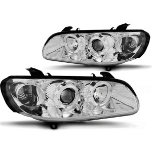 Lampy przód Opel Omega B clear Angel Eyes CHROM soczewka ringi LPOP35