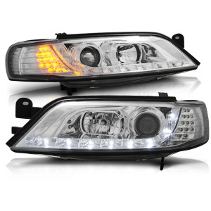 Lampy przód Opel Vectra B 95-98 CHROM kierunkowskaz diodowy LED LPOP73