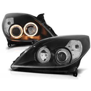Lampy przód Opel Vectra C / Signum - 05-08 BLACK Angel Eyes DEPO LPOP66