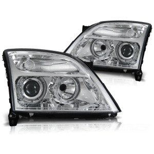 Lampy przód Opel Vectra C 02-04 clearglass CHROM Angel Eyes LPOP25 DEPO