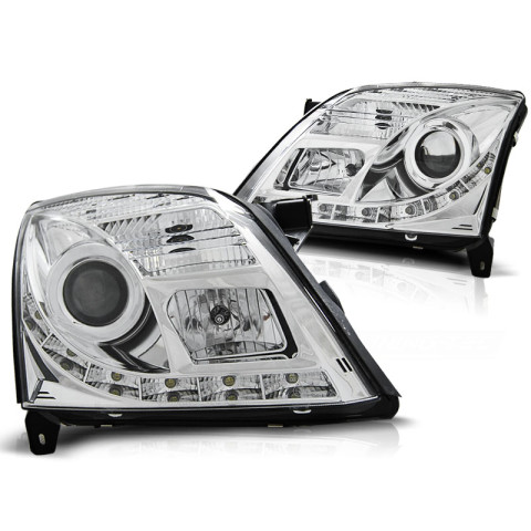 Lampy przód Opel Vectra C 02-05 DAYLINE CHROM DRL jazdy dziennej LPOP77