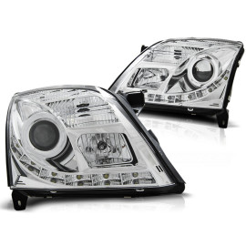 Lampy przód Opel Vectra C 02-05 CHROM XENON D2S DRL LED dziennej LPOP79