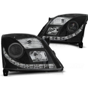 Lampy przód Opel Vectra C 02-05 BLACK XENON D2S DRL LED dzienne LPOP80