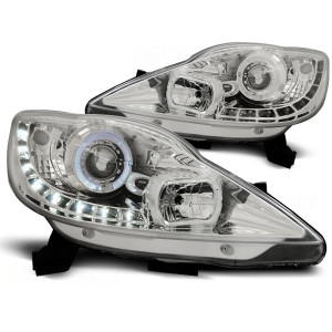 Lampy przód Peugeot 107 diodowe CHROM LPPE24