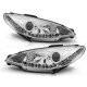 Lampy przód Peugeot 206 - diodowe CHROM LED - LPPE18
