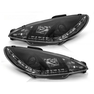Lampy przód Peugeot 206 - diodowe BLACK LED - LPPE19
