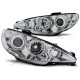 Lampy przód Peugeot 206 98- Clearglass Angel Eyes Chrom - DEPO LPPE26