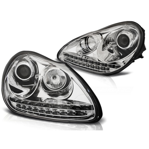 Lampy przód PORSCHE CAYENNE CHROM XENON LED ksenonowe diodowe LPPO03