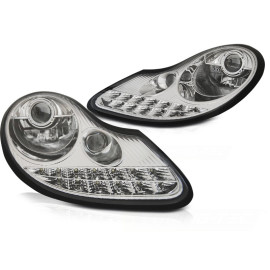 Lampy przód PORSCHE BOXSTER / 911 996 - CHROM LED - diodowe LPPO01
