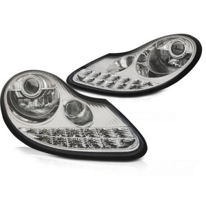 Lampy przód PORSCHE BOXSTER / 911 996 - CHROM LED - diodowe LPPO01