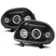 Lampy przód Renault Clio 98-01 clear Angel Eyes BLACK soczewka ringi LPRE22