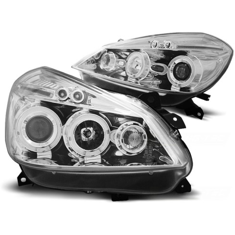Lampy przód Renault Clio 3 CHROM ANGEL EYES LPRE27