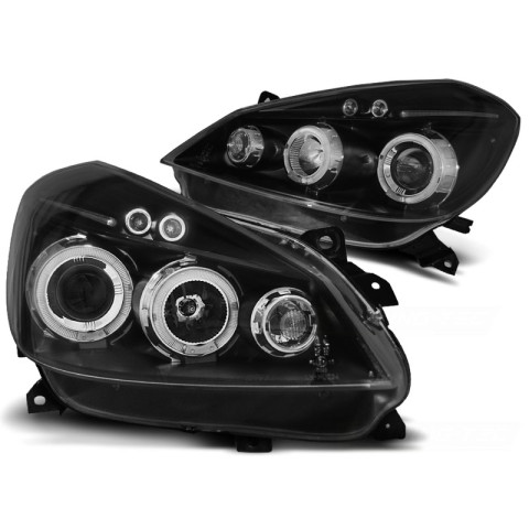 Lampy przód Renault Clio 3 BLACK ANGEL EYES LPRE28