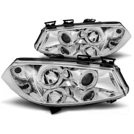 Lampy przód Renault Megane 02-05 clear Angel Eyes CHROM ringi LPRE11