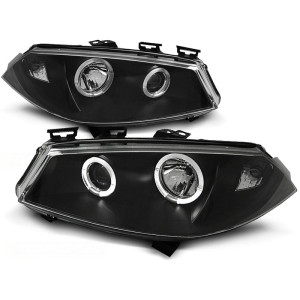 Lampy przód Renault Megane 02-05 clear Angel Eyes BLACK ringi LPRE12