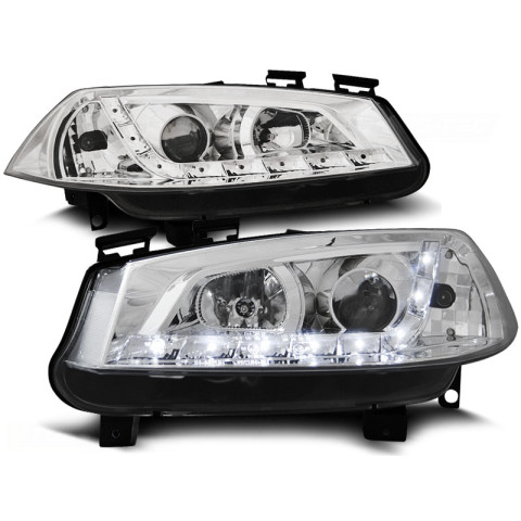 Lampy przód Renault Megane 02-05 - CHROM LED - diodowe LPRE15