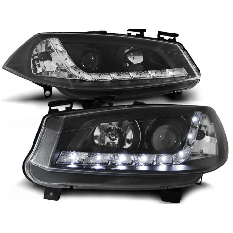 Lampy przód Renault Megane 02-05 - BLACK LED - diodowe LPRE16