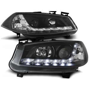 Lampy przód Renault Megane 02-05 - BLACK LED - diodowe LPRE16